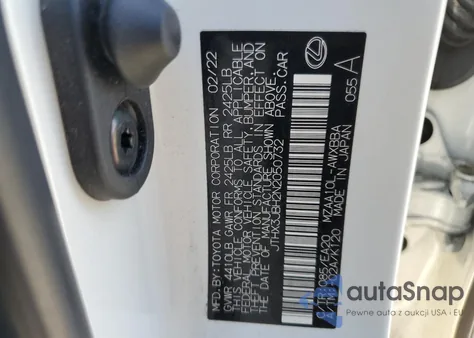 2022 Lexus Ux 200 Base из США, поврежденный, VIN JTHX3JBH2N2050732